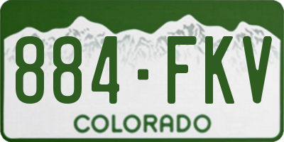 CO license plate 884FKV