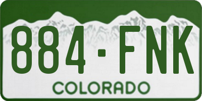 CO license plate 884FNK