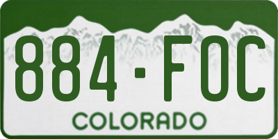 CO license plate 884FOC