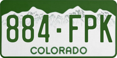 CO license plate 884FPK