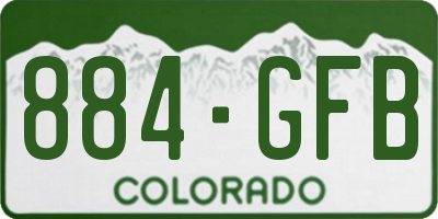 CO license plate 884GFB