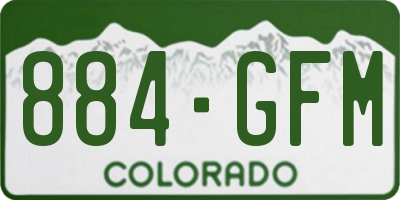 CO license plate 884GFM