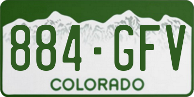 CO license plate 884GFV