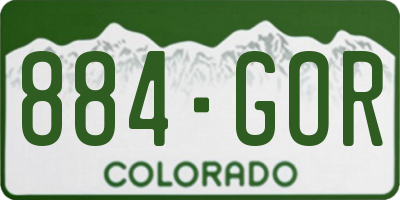 CO license plate 884GOR