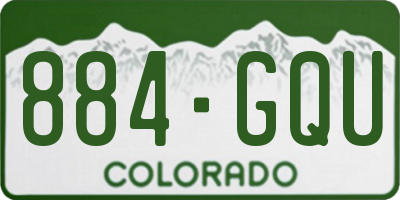 CO license plate 884GQU