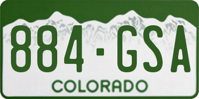 CO license plate 884GSA