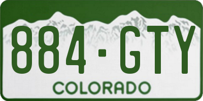 CO license plate 884GTY