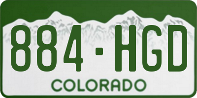 CO license plate 884HGD