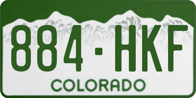CO license plate 884HKF