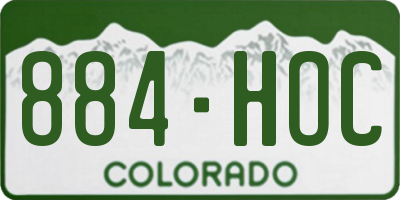 CO license plate 884HOC