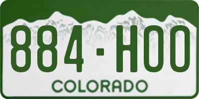 CO license plate 884HOO