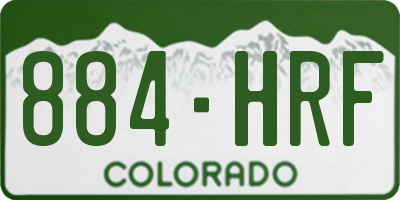 CO license plate 884HRF