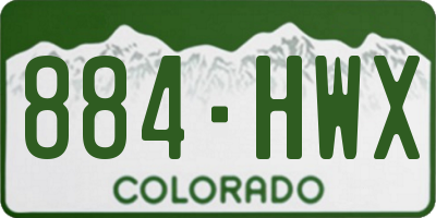 CO license plate 884HWX