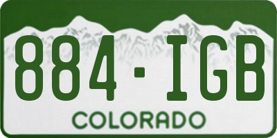 CO license plate 884IGB