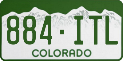 CO license plate 884ITL