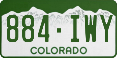 CO license plate 884IWY