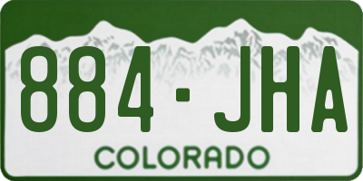 CO license plate 884JHA