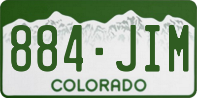 CO license plate 884JIM