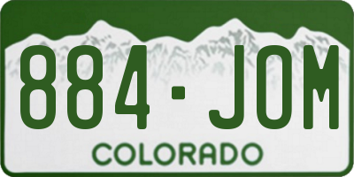CO license plate 884JOM