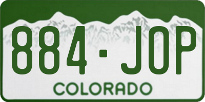 CO license plate 884JOP