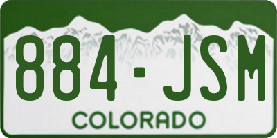 CO license plate 884JSM
