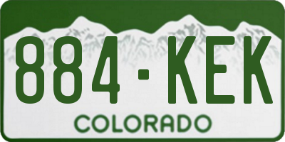 CO license plate 884KEK
