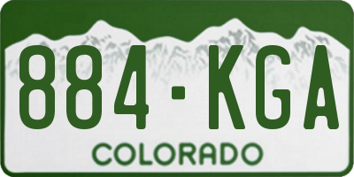 CO license plate 884KGA