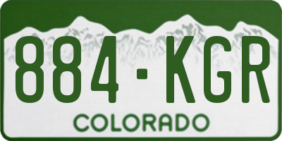 CO license plate 884KGR