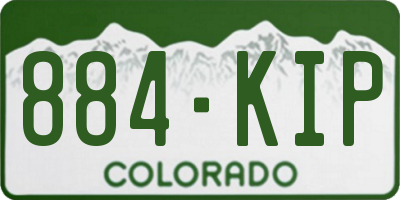 CO license plate 884KIP