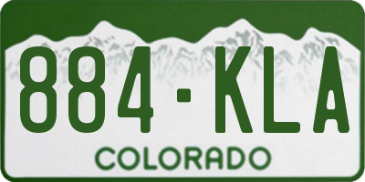 CO license plate 884KLA