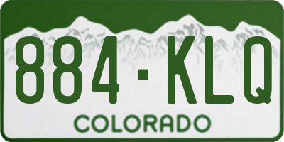 CO license plate 884KLQ