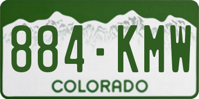 CO license plate 884KMW