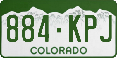 CO license plate 884KPJ