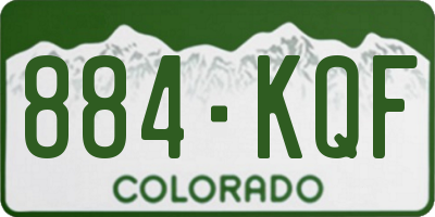 CO license plate 884KQF