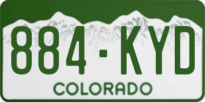 CO license plate 884KYD