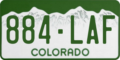 CO license plate 884LAF