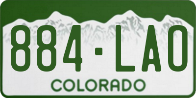 CO license plate 884LAO