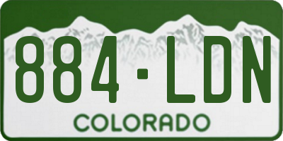 CO license plate 884LDN