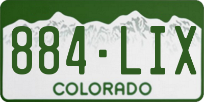 CO license plate 884LIX