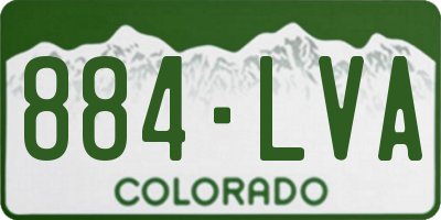 CO license plate 884LVA