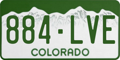 CO license plate 884LVE