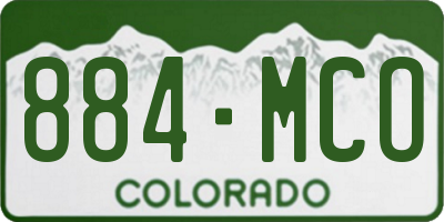 CO license plate 884MCO