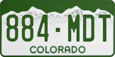CO license plate 884MDT