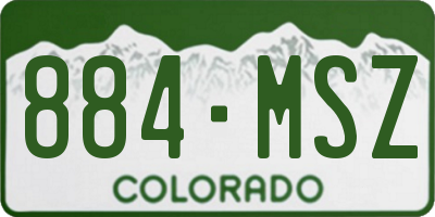 CO license plate 884MSZ