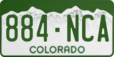 CO license plate 884NCA