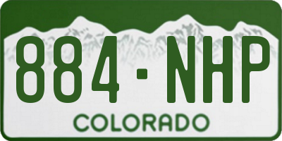 CO license plate 884NHP