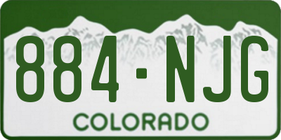 CO license plate 884NJG