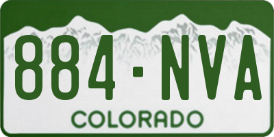 CO license plate 884NVA