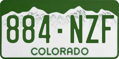 CO license plate 884NZF