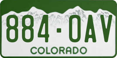 CO license plate 884OAV